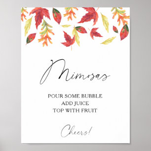 Affiche Aquarelle chute feuilles - mimosas