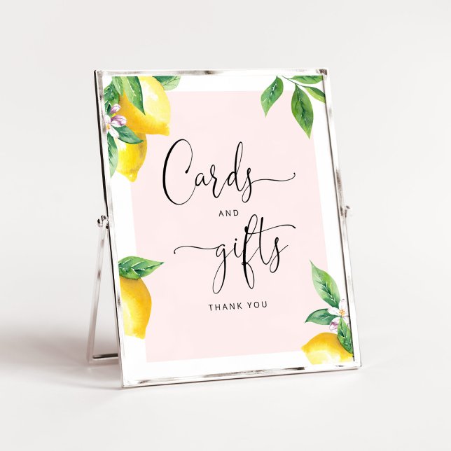 Affiche Aquarelle citron baby shower cartes et signe cadea (Créateur téléchargé)