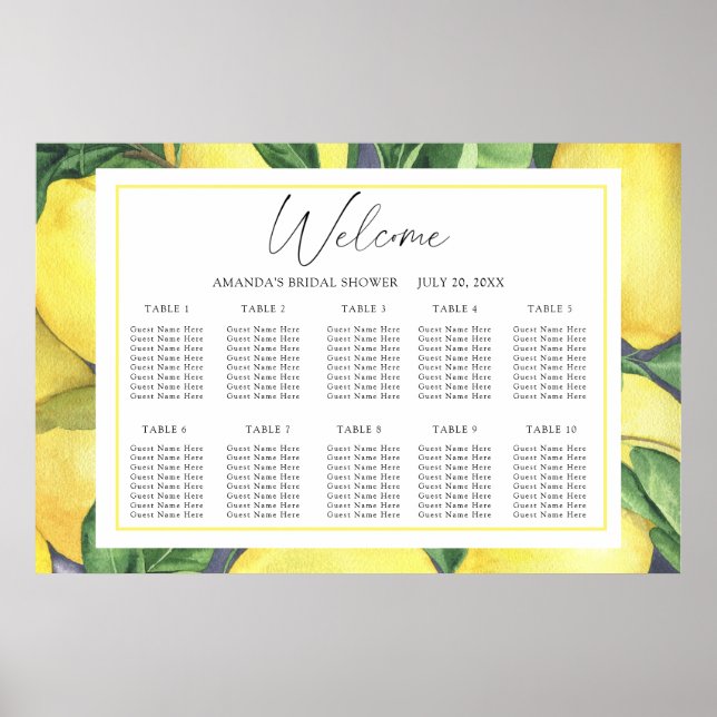 Affiche Aquarelle Citron CITRUS mariage (Devant)