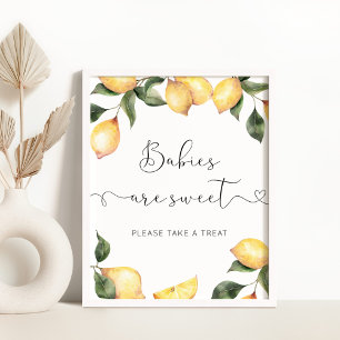 Affiche Aquarelle citron Les bébés sont doux prendre un ré