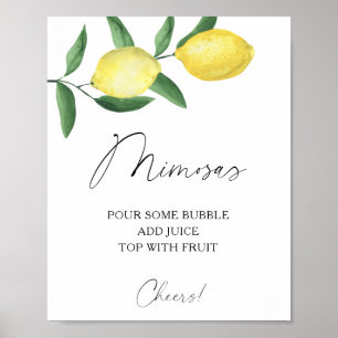 Affiche Aquarelle citron - mimosas