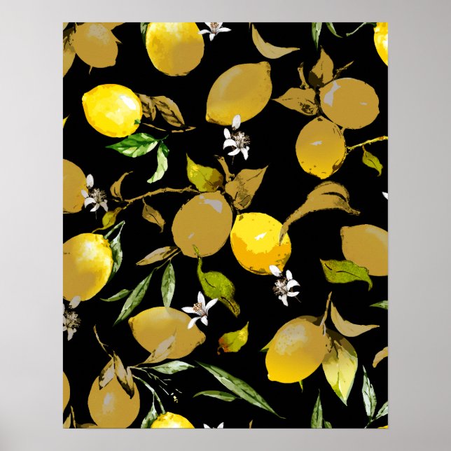 Affiche Aquarelle citrons 31 (Devant)