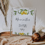Affiche Aquarelle citrons nuptiale douche mimosa signe bar<br><div class="desc">Un joli design avec des citrons aquarelles. Le texte et les couleurs de cette affiche peuvent être modifiés.</div>