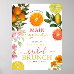Affiche Aquarelle Citrus Fête des mariées Florale Brunch A