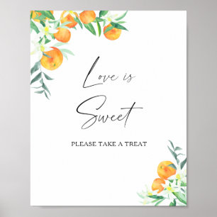 Affiche Aquarelle citrus - l'amour est doux, prenez une fr