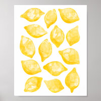Aquarelle Citrus Motif aux fruits