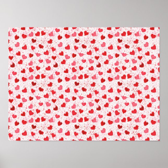 Affiche Aquarelle Coeur Art (2) (Devant)