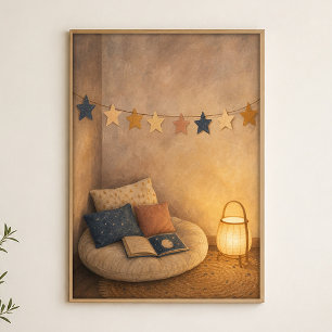 Affiche aquarelle coin de lecture Star Garland