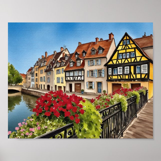 Affiche Aquarelle Colmar France (Devant)