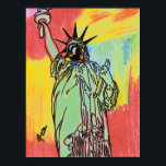 Affiche Aquarelle colorée moderne Lady Liberty Pop Art<br><div class="desc">Aquarelle moderne colorée Statue de Liberty Pop Art peinture élégante Poster.</div>