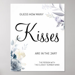 Affiche Aquarelle Combien de baisers Douche nuptiale signe