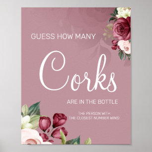 Affiche Aquarelle Combien de Corks signe de jeu de douche