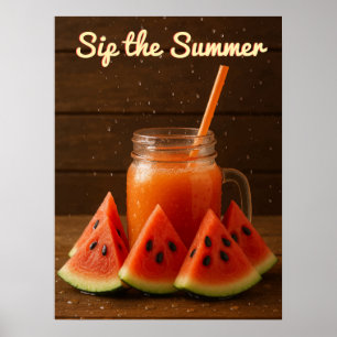 Affiche Aquarelle Conception de fruits - Modèle arrière bl