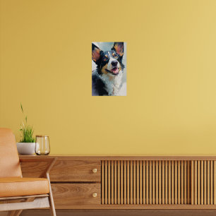 Affiche Aquarelle corgi gallois cardigan