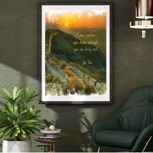 Affiche aquarelle coucher de soleil paysage avec citation