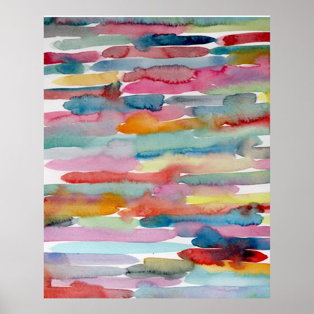Affiche Aquarelle couleur Abstraite Aquarelle Brise-pincea (Devant)