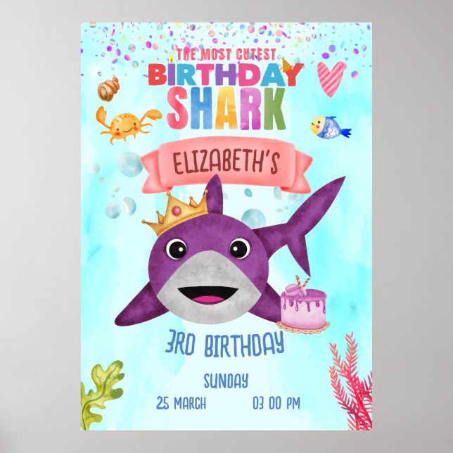 Affiche Aquarelle coupe Birthday Sharthday Party (Devant)