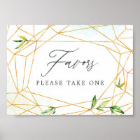 Aquarelle Cristal géométrique mariage Faveurs