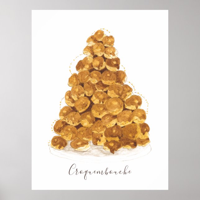 Affiche Aquarelle Croquembouche (Devant)
