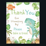 Affiche Aquarelle Cute Dinosaures Merci vert<br><div class="desc">Ce joli panneau de table Dinosaures présente des dinosaures colorés et vibrants et des couleurs d'eau et de la verdure. Idéal pour diverses occasions,  telles que baby shower,  fête d'anniversaire,  nouveau bébé,  aspersion de bébé,  etc. Objets correspondants disponibles en magasin ! c) Le Happy Cat Studio.</div>