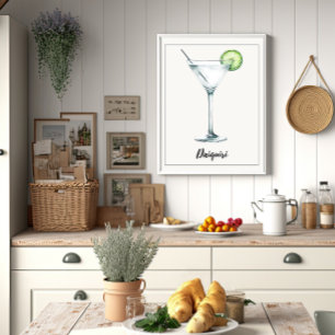 Affiche Aquarelle Daiquiri Cocktail Home Bar ou cuisine