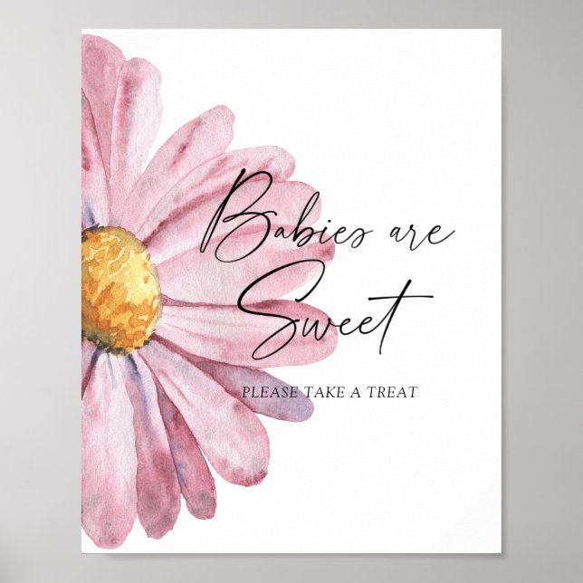 Affiche aquarelle Daisy - les bébés sont doux (Devant)