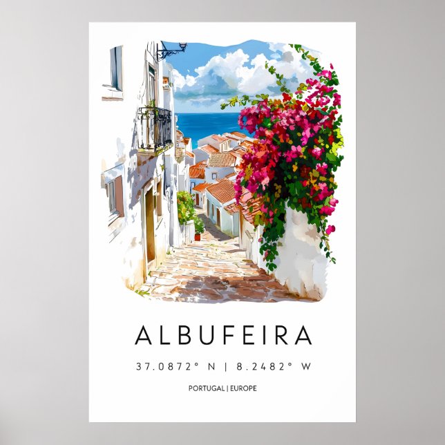 Affiche aquarelle d'Albufeira Ski Voyage National (Devant)