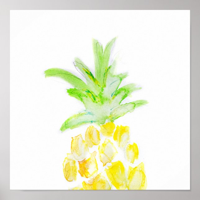 Affiche Aquarelle d'ananas tropical (Devant)