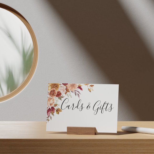 Affiche Aquarelle d'automne Cartes et cadeaux de mariage f (Elegant Autumn Watercolor Floral Wedding Party Supplies)