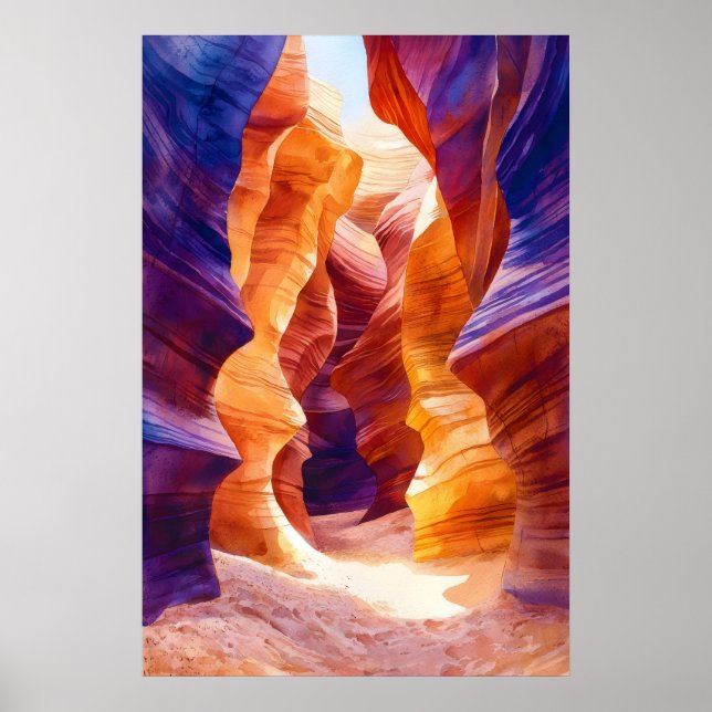 Affiche aquarelle de Antelope Canyon Aquarelle (Devant)