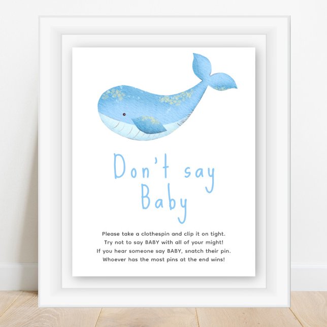Affiche Aquarelle de baleine - Ne dites pas bébé (Créateur téléchargé)