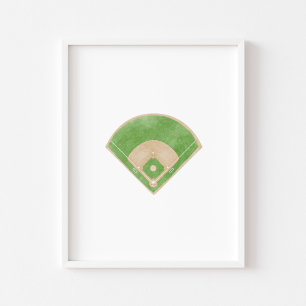 Affiche Aquarelle de base-ball