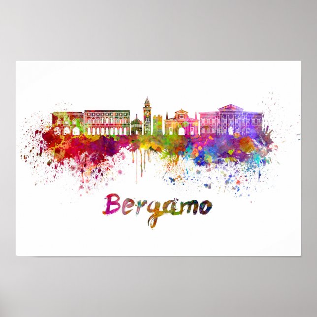 Affiche Aquarelle de Bergame (Devant)