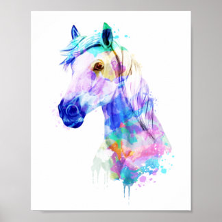 Affiche Aquarelle de cheval, Peinture de cheval, Art du ch