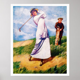 Affiche Aquarelle de golf 1915