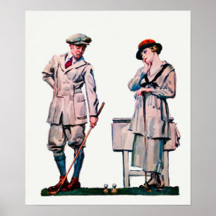 Affiche Aquarelle de golf 1920