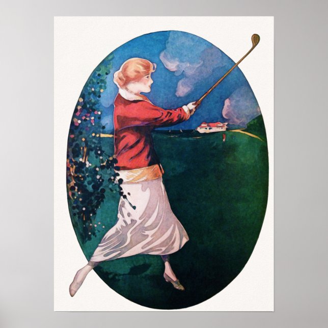 Affiche Aquarelle de golf 1921 (Devant)