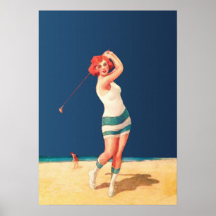 Affiche Aquarelle de golf 1922 Imprimer