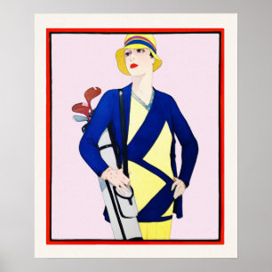 Affiche Aquarelle de golf 1928