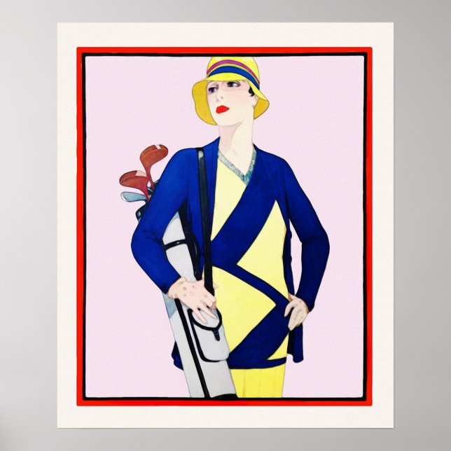 Affiche Aquarelle de golf 1928 (Devant)