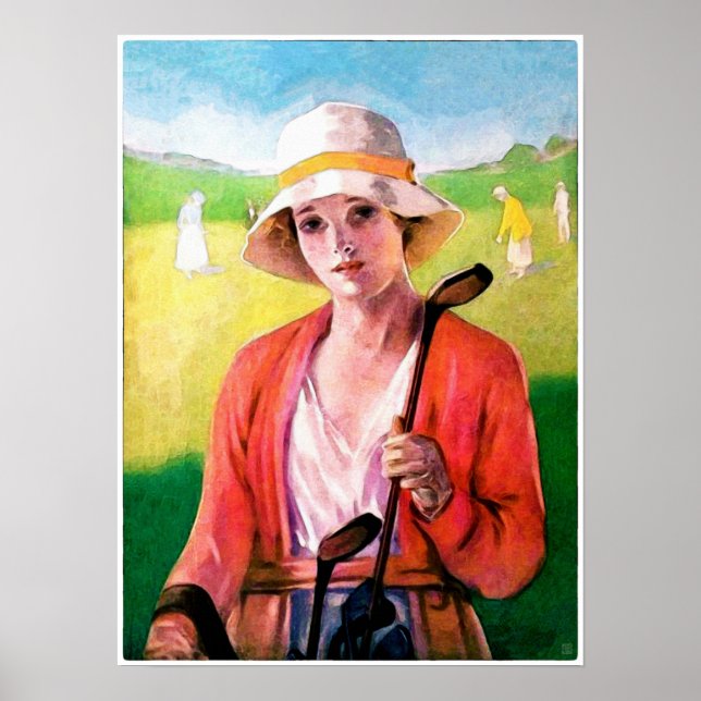 Affiche Aquarelle de golf vintage (Devant)