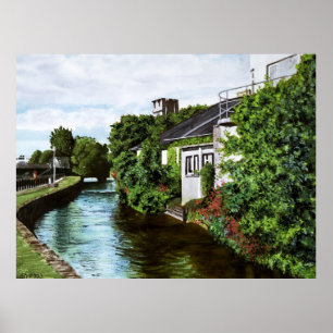 Affiche Aquarelle de la ville panoramique de Galway Irland