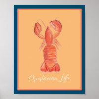 Aquarelle de langouste de homard