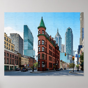 Affiche Aquarelle de l'édifice Gooderham de Toronto