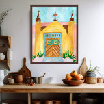 Affiche Aquarelle de l'église San Jose de Gracia Nouveau M<br><div class="desc">Peinture aquarelle inspirée d'une visite au Nouveau-Mexique. Main peinte par moi pour toi. Ajoutez ou modifiez votre propre texte si vous souhaitez le customiser. N'oubliez pas de jeter un oeil à ma boutique pour plus de divertissement!</div>