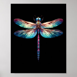 Affiche Aquarelle de libellule colorée Art Insect Oreille