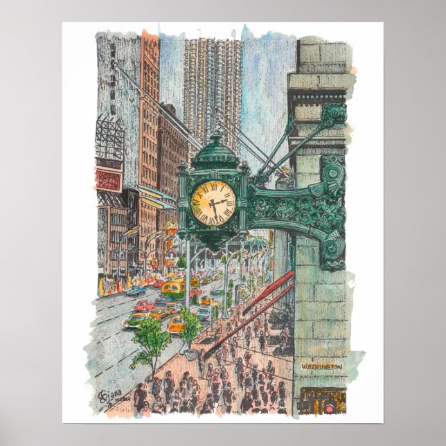 Affiche Aquarelle de Marshall Field (Devant)
