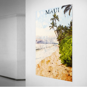 Affiche Aquarelle de Maui Hawaii Voyage d'illustration