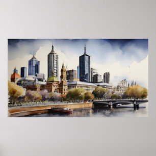Affiche Aquarelle de Melbourne