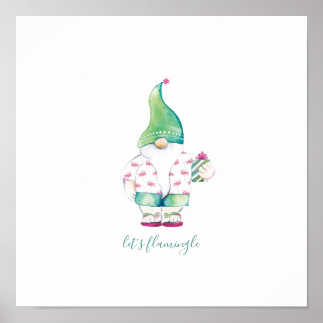 Affiche Aquarelle de Noël tropicale (Devant)